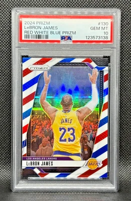 LeBRON JAMES 2024 *PSA 10* Prizm RED WHITE & BLUE #130 🐐 - Image 1 of 3