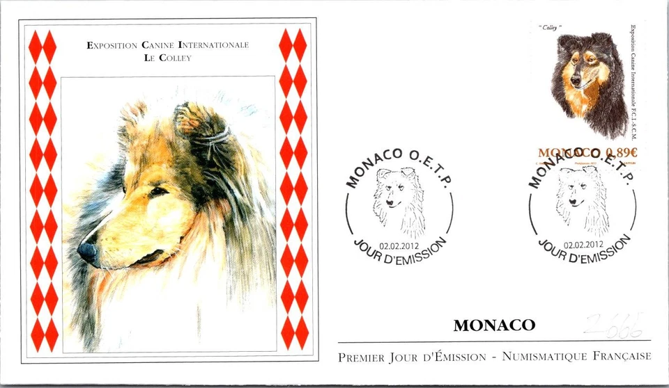 Monaco SC# 2666 FDC 2012 International Dog Show The Collie - A03128 - Image 1 of 2