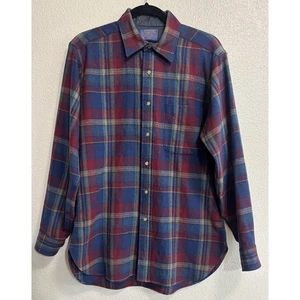 Vintage Pendleton Mens Size M 100% Virgin Wool Plaid Flannel Made In USA *Flaws - Picture 1 of 13