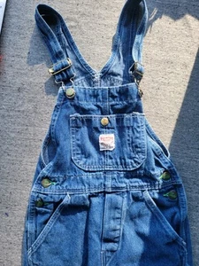 Vintage 90s Pointer Brand Denim Overalls Workwear Kids Size 5 - Picture 1 of 7