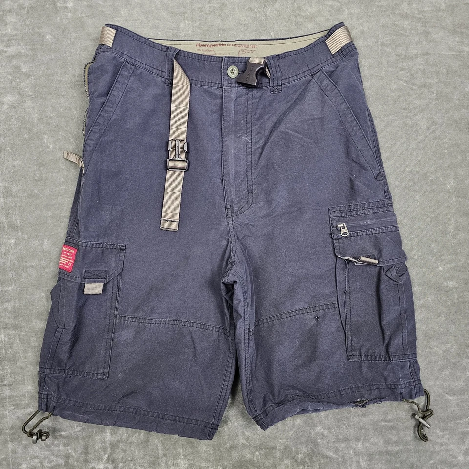 Vintage Abercrombie Shorts Mens XL Cargo Belted Paratrooper Paratroops Utility - Image 1 of 4