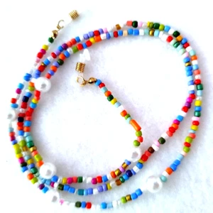 Brillenkette Damen Künstliche Perlen  Decor Perlen Brille Kette 70 cm - Bild 1 von 4