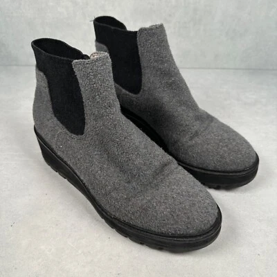Botas Eileen Fisher para mujer 9,5 gris polar queso tacón de cuña tirar al tobillo Foto 1 de 4