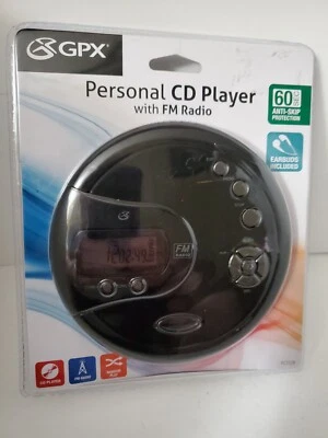GPX Portable CD Player AntiSkip Protection FM Radio Stereo Earbuds Black - Image 1 of 4