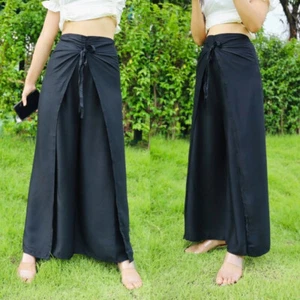 Ladies Wide Leg Pants Tie Front Palazzo Wrap Beach Sarong Bohemian Gypsy WTF - Picture 1 of 1