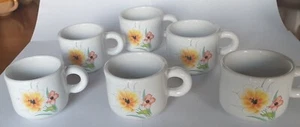 Servizio 6 tazzine da caffè in ceramica vintage con fiori - Foto 1 di 8