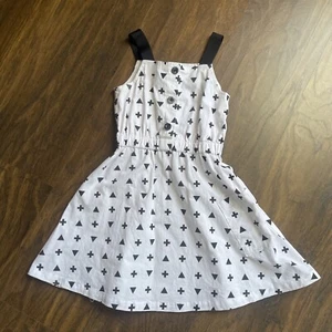 Tiny Tribe Girls Sleeveless White And Black Pattern Dress Size 4T - Picture 1 of 7