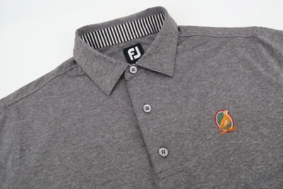 Footjoy Mens Medium Gray Solid Golf Performance Polo Shirt Stretch - Image 1 of 4
