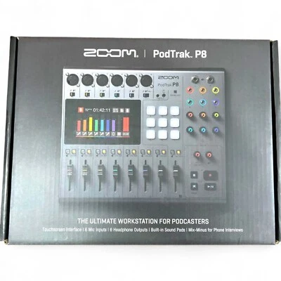 ZOOM PodTrak P8 Workstation for Podcast Recorder All-in-one podcast studio - Image 1 of 4