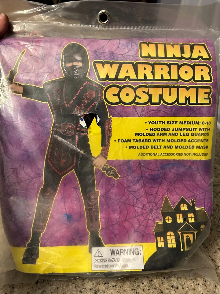 Halloween Boys Ninja Warrior Costume Deluxe Set Size Medium NWT - Image 1 of 1