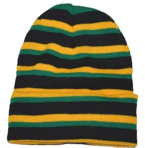 Nayt Men's Jamaican Long Beanie Knit Hat Black Yellow Green - Picture 1 of 1