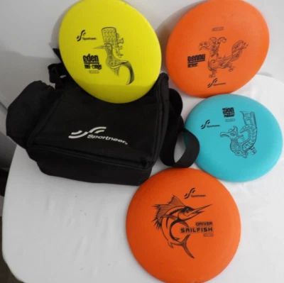 SPORTNEER DISC GOLF SET DRIVERS MID RANGE PUTTER SET IN CASE BAG EUC - Image 1 of 4
