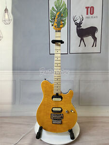 Custom Yellow Electric Guitar HH Pickup Maple Fretboard Quilted Maple Top