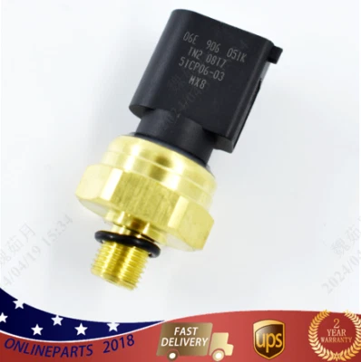 For Audi Q5 Q7 A3 A4 A6 A7 CC 2005-2009 Upper Fuel Pressure Sensor 06E906051K Foto 1 de 4