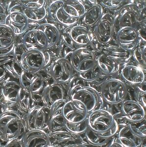 5000 1/4 " 18g Bright Aluminum JUMP RINGS SAW CUT Chainmail chain mail maille
