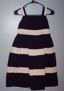 Girl's Heartstrings Size 8 Lined Sundress Navy & White Striped VGUC - Picture 1 of 3