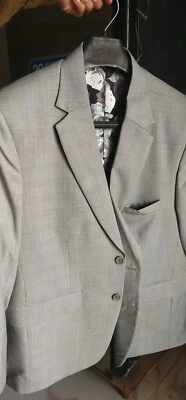 Blazer xadrez masculino xadrez lapelas entalhe dois botões - Imagem 1 de 4