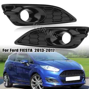 2PCS Honeycomb Front Fog Light Covers Black For Ford Fiesta MK7 2013-2017 EU - Picture 1 of 12