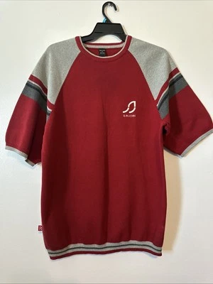 复古 Sean John 毛衣男式 XL 码短袖刺绣套衫 T 恤 — 第 1/2 张图片