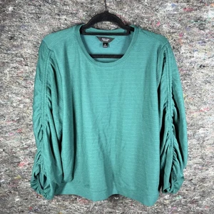 Simply Vera Vera Wang Sweater Womens XL Ruched Sleeve Lightweight Pullover Top - Picture 1 of 9