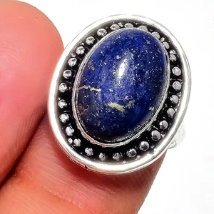 Blue Lapis Lazuli Gemstone 925 Sterling Silver Jewelry All Size Ring For Gift - Picture 1 of 1