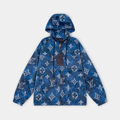 Men's Autumn Jacket with All-Over Logo Print Blue 26 - Image 1 of 4