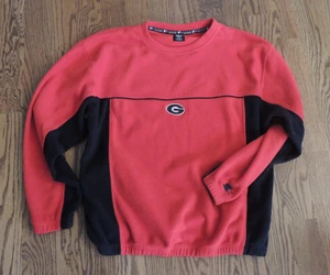 Vintage Starter Men's Sz XL UGA Georgia Bulldogs Pullover Fleece Sweatshirt Red - Picture 1 of 12
