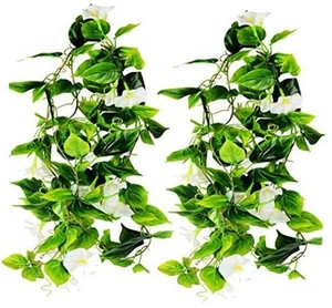 Artificial Morning Glory Flower Vines, 2pcs 15Feet Hanging Plants Silk - Picture 1 of 8