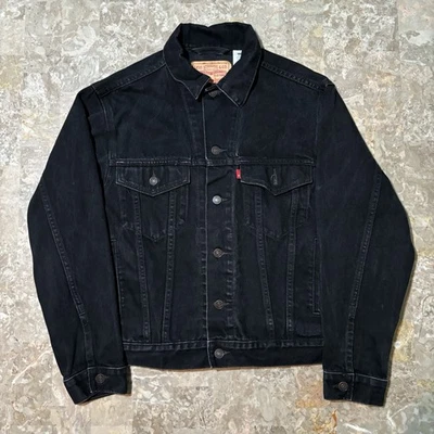Chaqueta Levi’s Trucker Para Hombre Pequeña Negra 70507 Estándar Tipo 3 Denim Calce Cuadrado Foto 1 de 4