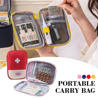 Mini Portable Medicine Bag Travel First Aid Kit Medicine Bag; Bag Storage H8N3 - Image 1 of 4