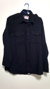 Flying Cross Uniform Shirt Men 16 33 Black Perma Press Vintage Military - Picture 1 of 9