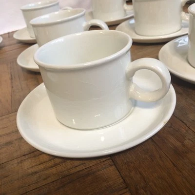 Stonehenge Midwinter White Cups & Saucers Tea Coffee Mugs England SET OF 12 - Image 1 of 4