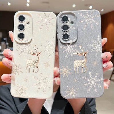 Christmas Elk Silicone Case For Samsung S25 Ultra Edge S24 FE S23 S22 Plus Cover - Image 1 of 4