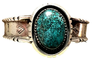 EYE POPPER! Pulsera brazalete vintage SPIDERWEB TURQUESA esterlina suroeste 6,5" - Imagen 1 de 10