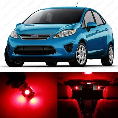 10 x Red LED Interior Light Package For 2011 - 2017 Ford Fiesta + PRY TOOL - Image 1 of 4