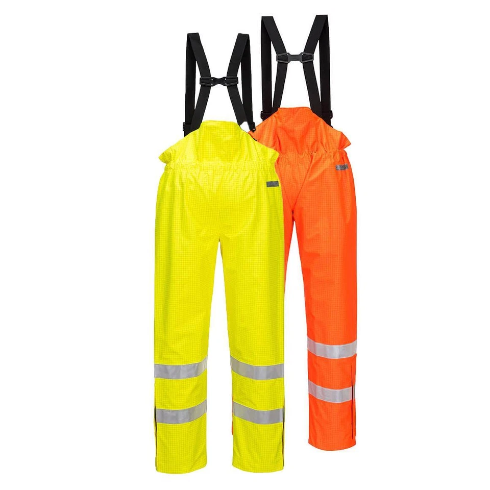 PORTWEST Bizflame Rain Unlined Hi-Vis Antistatic FR Trousers S780 - Image 1 of 1