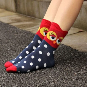 Women Cute 3D Cartoon Animals Striped Socks Owl Footprints Cotton Socks Floor - Picture 1 of 16