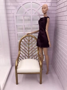 1/6 Furniture Gold Chair fit for Integrity Toys Fashion Royalty Poppy Dolls - Picture 1 of 7