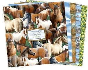 Wilmington Fabric - Roaming Wild Nature Landscape (24) 10" Fabric Squares - Picture 1 of 1