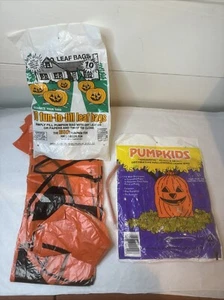 Vintage Pumpkin Decorative Halloween Lawn Bags 1 New 1 open - Picture 1 of 5