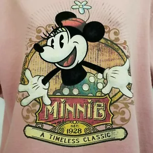 DISNEY Timeless Classic Minnie Mouse T-Shirt Dusty Rose Color Felt Ears/Body M - Picture 1 of 6