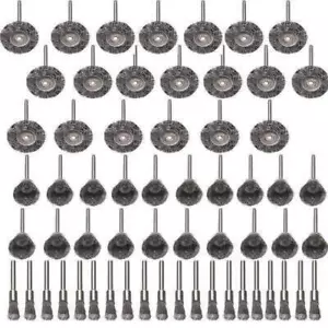 60Pcs Stainless Steel Wire Brush Wheel Cup Brush Set for Drill Kit Rotary Tool - Picture 1 of 8