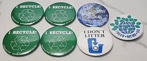 Recycle I Don't Litter Trees Mend Us There Is No Planet B Pins Buttons Pinbacks - Picture 1 of 8