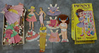 Vtg 1963 Penny "Real Hair" Paper Doll-Box-Clothes + Other Paper Dolls-Whitman