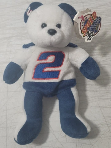 New 1999 Rusty Wallace #2 Nascar Team Speed Bears Vintage 90s Bean Bag Plush NWT Cover