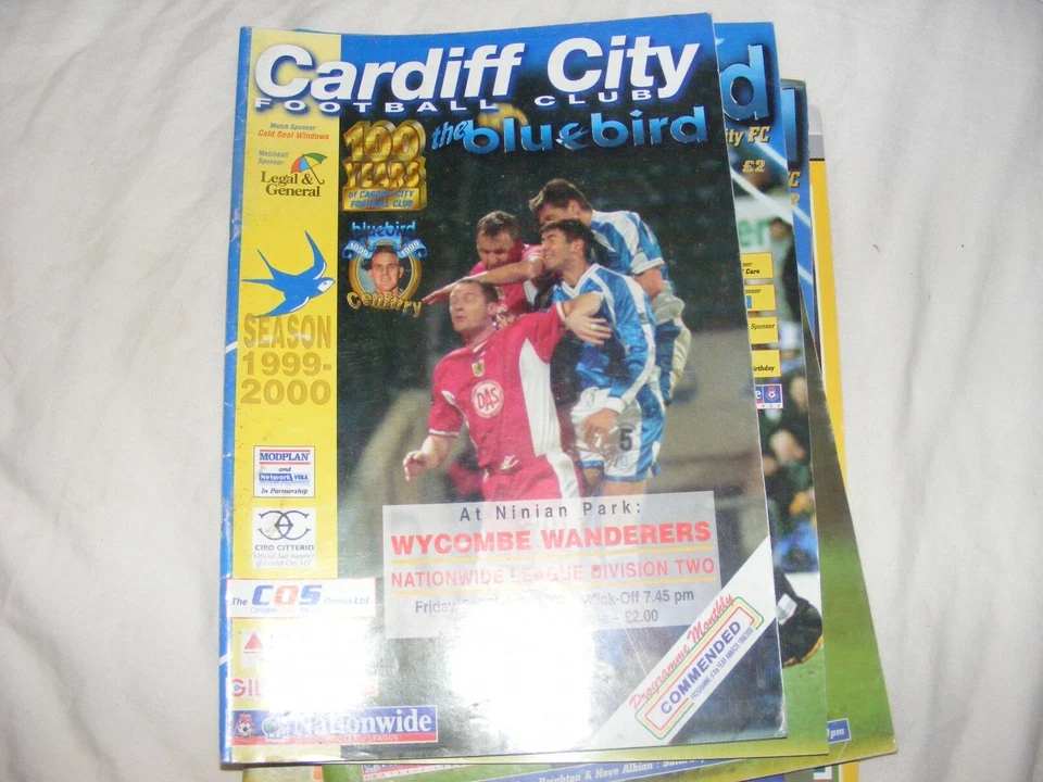 1999 2000 Cardiff City V  Wycombe - Image 1 of 1