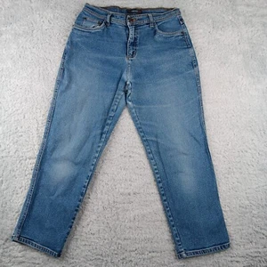 Bill Blass Jeans Womens Petite 10P Blue Denim Stretch High-Rise Straight - Picture 1 of 9