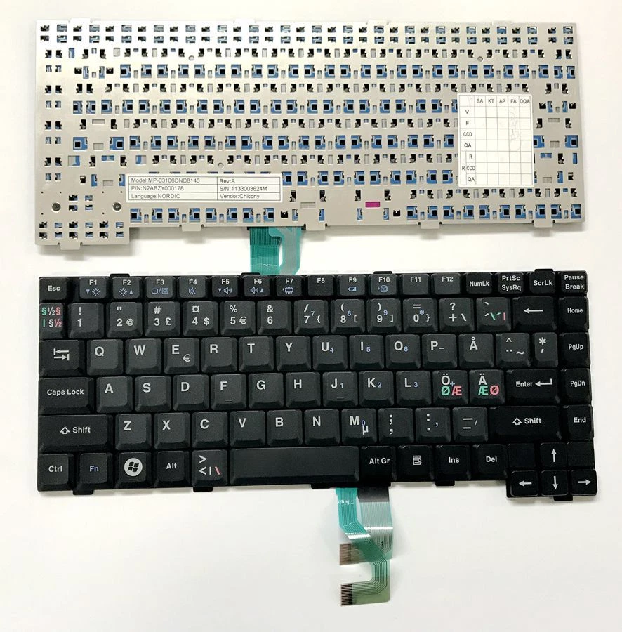 New Nordic keyboard for Panasonic Toughbook CF-28 CF-29 CF-30 CF-31 CF-52 CF-53  - Image 1 of 1