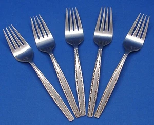 International Silver 5 SALAD FORKS INS174 Fork Lot IS Flatware Taiwan - Picture 1 of 8