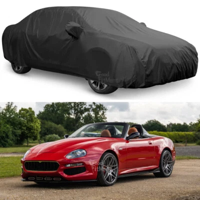 Черный полный автомобильный чехол для Maserati Spyder атласный эластичный снег дождь пыль водонепроницаемый - Изображение 1 из 4